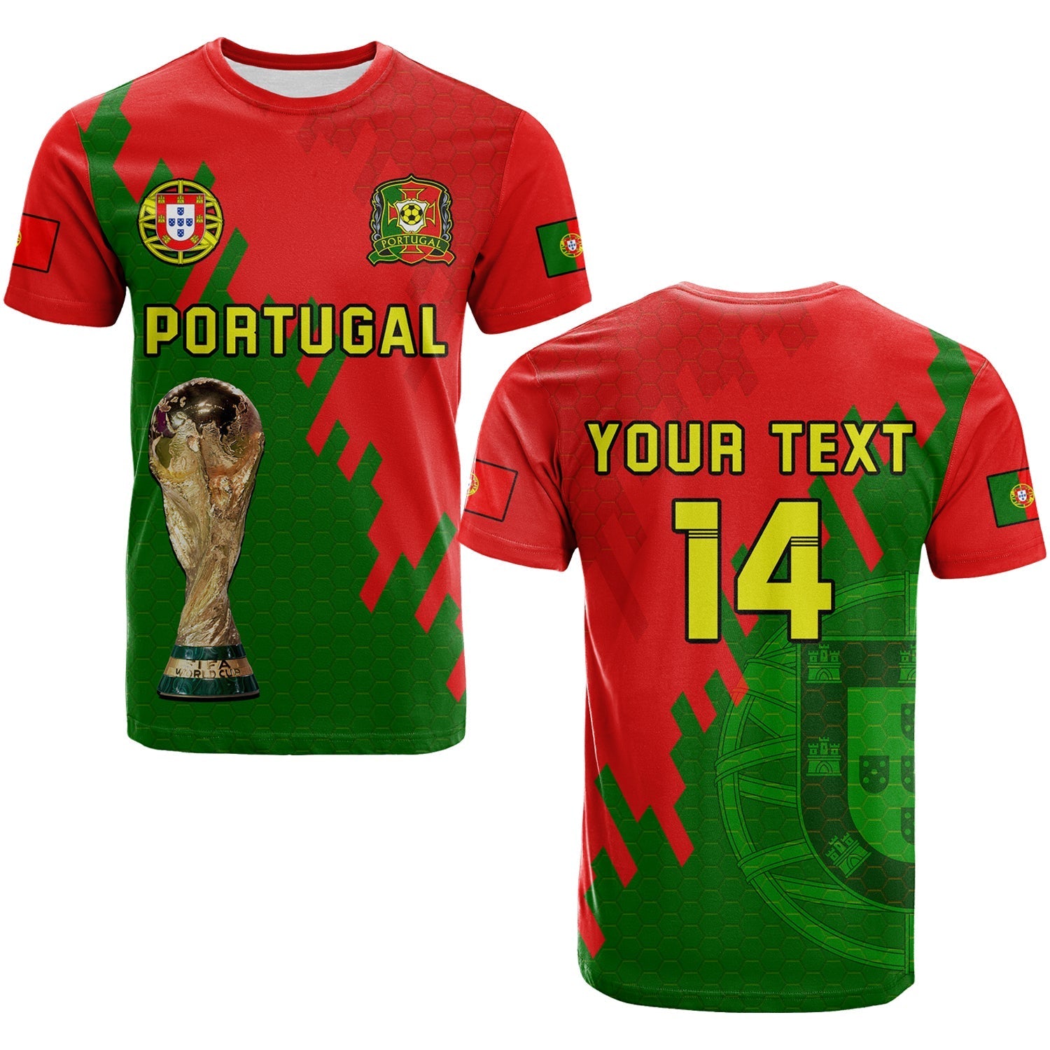 Custom Portugal Football T-Shirt Champions WC 2022 Graphic Tee