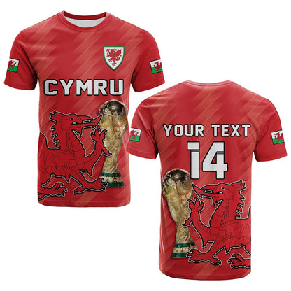 Custom Wales Football T-Shirt Cymru Champions World Cup 2022 Graphic Tee