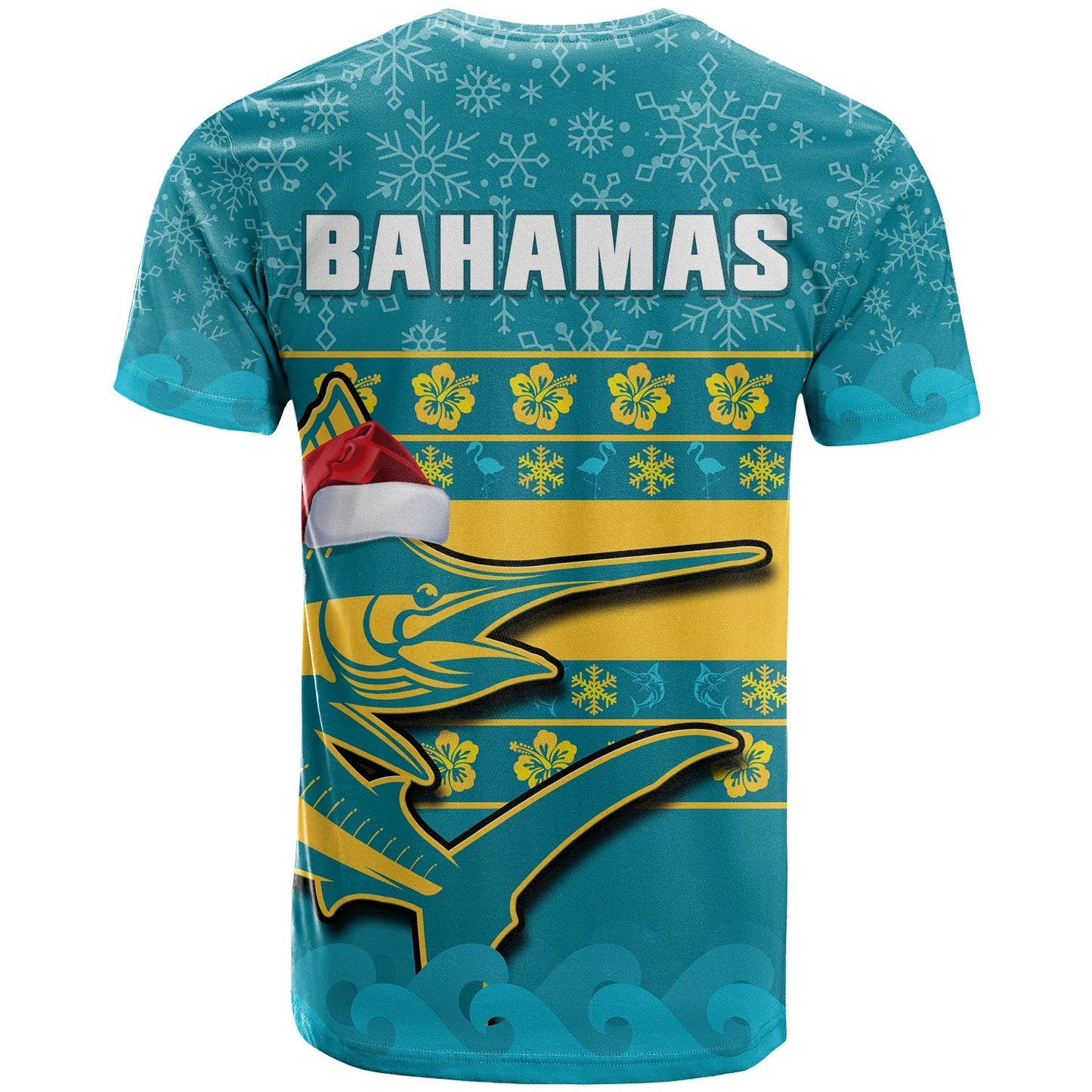 Bahamas T-Shirt Bahamian Blue Marlin Merry Christmas Graphic Tee