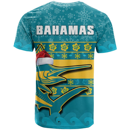 Bahamas T-Shirt Bahamian Blue Marlin Merry Christmas Graphic Tee