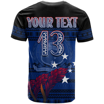 Custom Toa Samoa Rugby T-Shirt Uso Aso Uma Go Champions Blue Graphic Tee