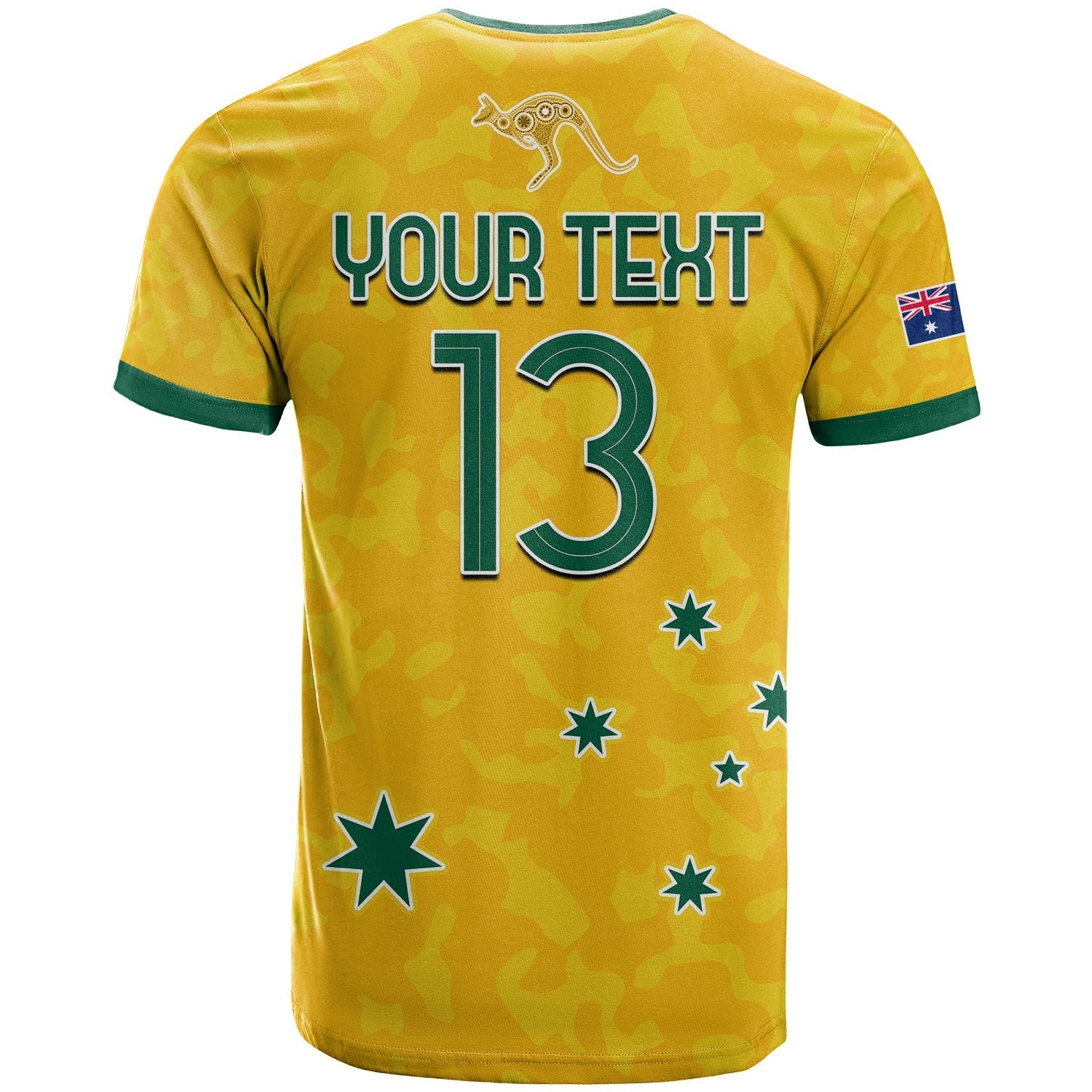 Custom Australia Soccer T-Shirt World Cup Football 2022 Socceroos with Kangaroos Graphic Tee