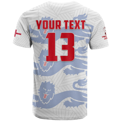 Custom England Football T-Shirt Come On Three Lions Soccer Champions World Cup Ver.01 Graphic Tee