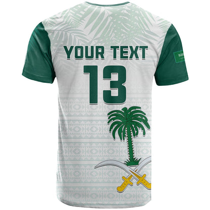 Custom Saudi Arabia Football T-Shirt KSA Proud Arabia Pattern White Special Graphic Tee