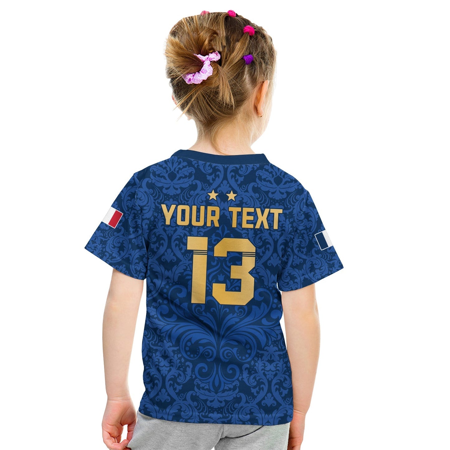 Custom France Football T-Shirt Elegant Lily World Cup Les Bleus Le Champion Graphic Tee