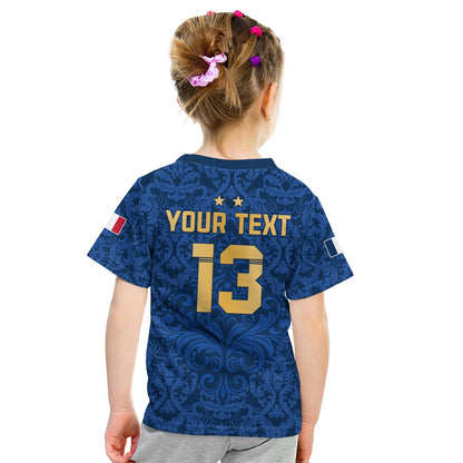 Custom France Football T-Shirt Elegant Lily World Cup Les Bleus Le Champion Graphic Tee