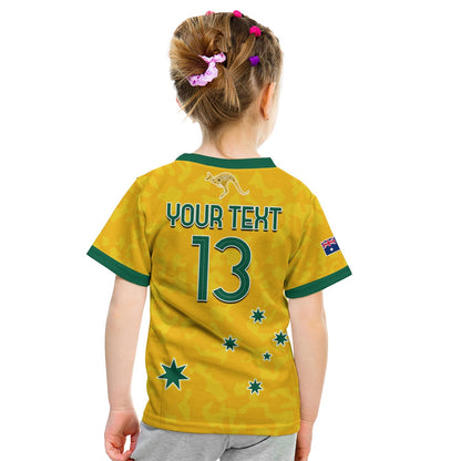 Custom Australia Soccer T-Shirt World Cup Football 2022 Socceroos with Kangaroos Graphic Tee