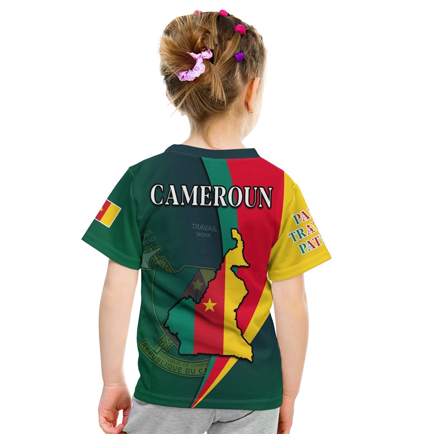 Cameroon T-Shirt Map Cameroun Style Flag Graphic Tee