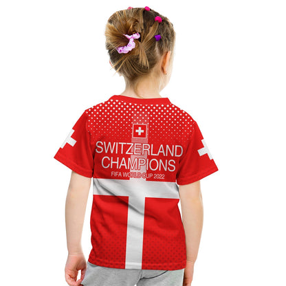 Switzerland FootbT-Shirt Schweizer Pati Champion 2022 World Cup Graphic Tee