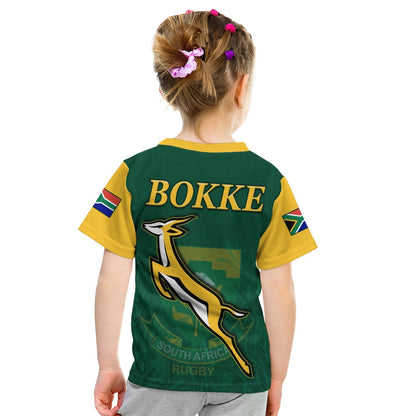 South Africa Rugby T-Shirt Springboks Champion Bokke African Pattern Go Bokke Graphic Tee