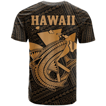 Custom Hawaii T-Shirt Kakau Kanaka Maoli Combine Polynesian Shark Ver.01 Graphic Tee