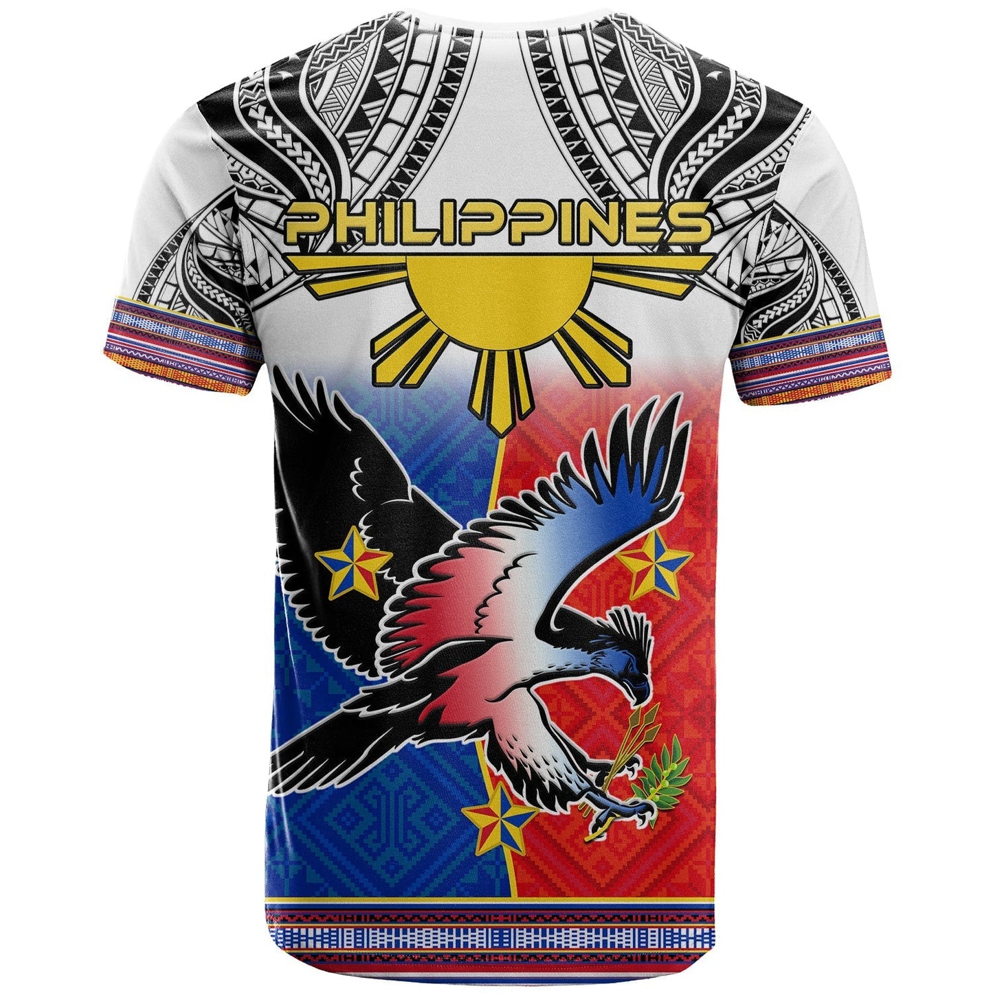 Philippines T-Shirt Polynesian Filipino Pattern With Eagle Graphic Tee