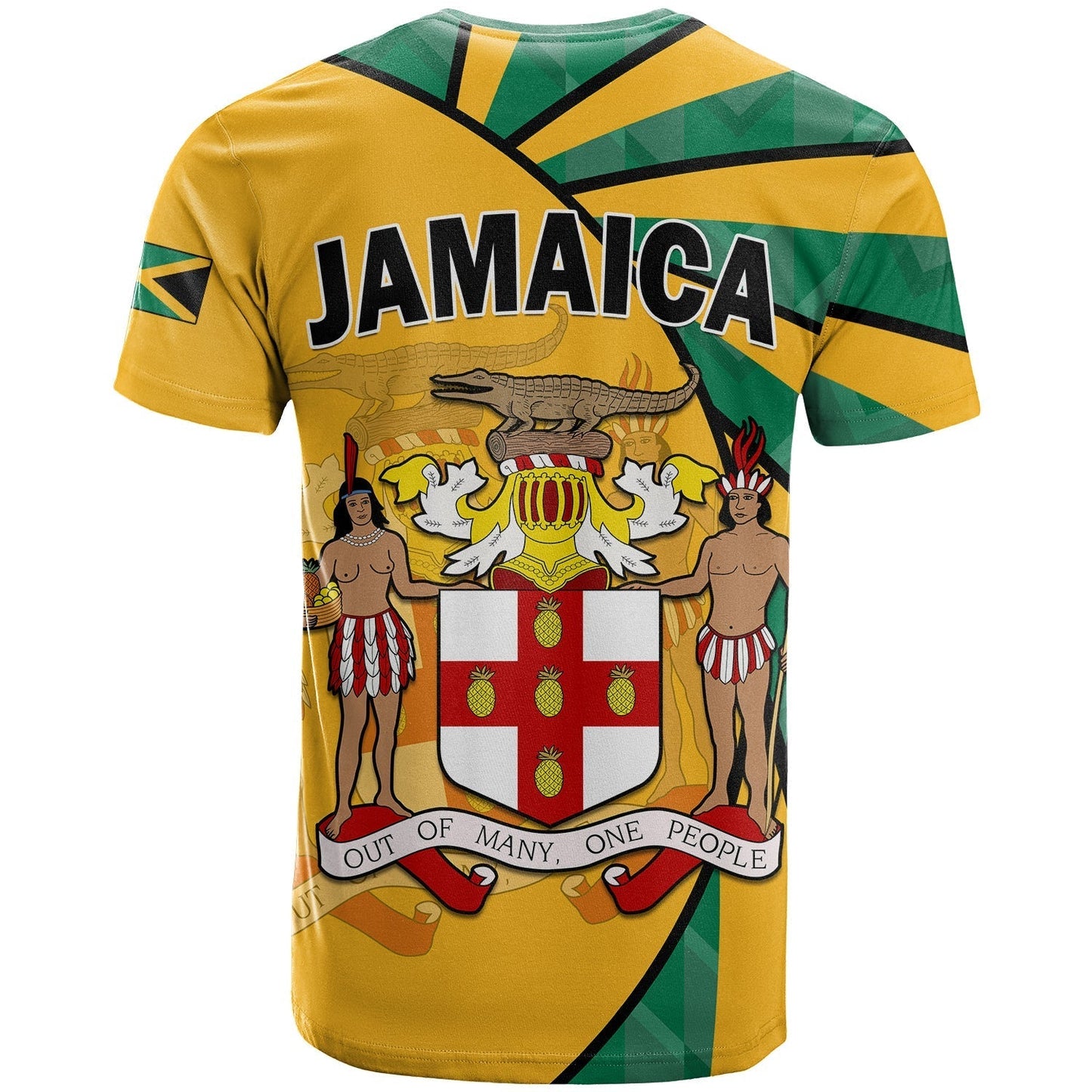 Jamaica Athletics T-Shirt Jamaican Flag Mix Lion Sporty Style Graphic Tee