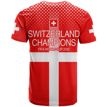 Switzerland FootbT-Shirt Schweizer Pati Champion 2022 World Cup Graphic Tee