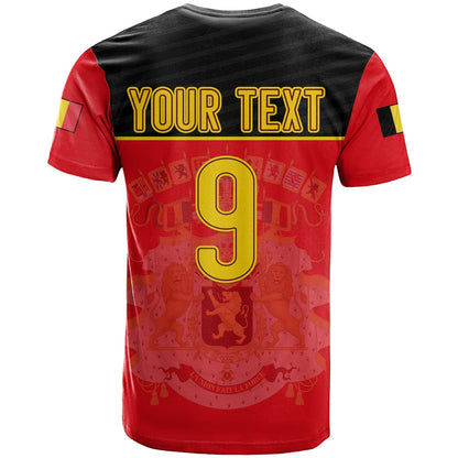 Custom Belgium T-Shirt Football 2022 De Rode Duivels Sporty Style Graphic Tee