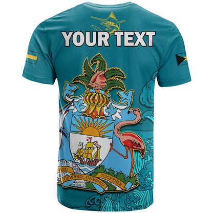 Custom Independence Day Bahamas T-Shirt Blue Marlin Since 1973 Style Graphic Tee