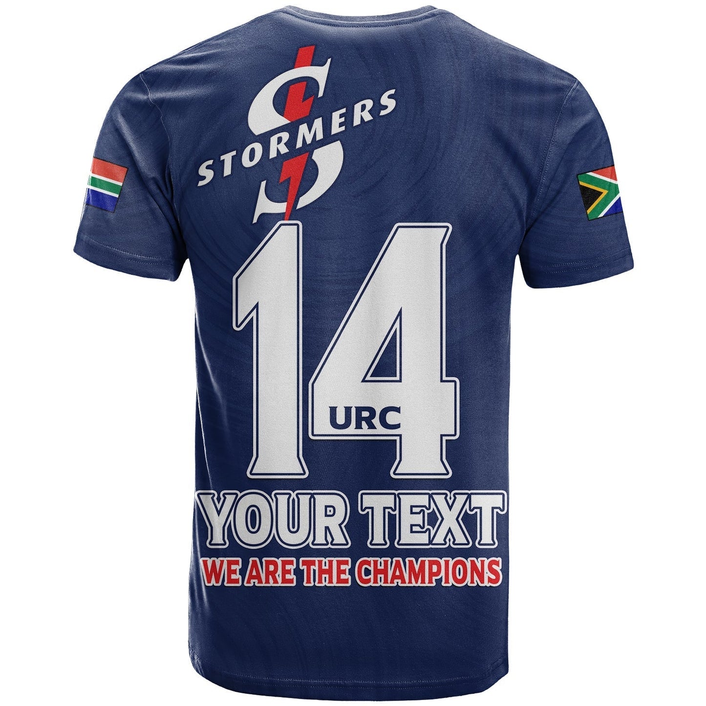 Custom Stormers South Africa Rugby T-Shirt We Are The Champions URC Unity Graphic Tee