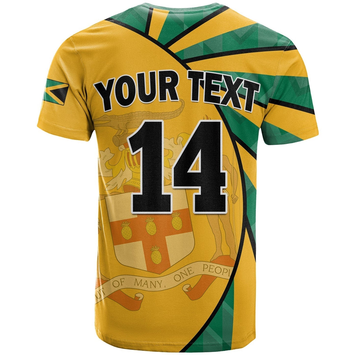 Custom Jamaica Athletics T-Shirt Jamaican Flag Mix Lion Sporty Style Graphic Tee