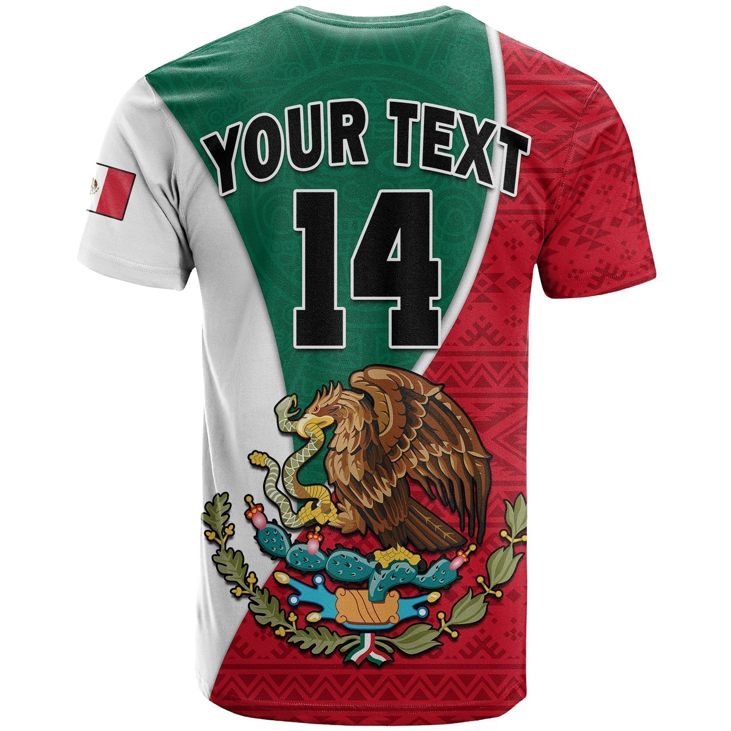 Custom Mexico T-Shirt Mexican Aztec Pattern Graphic Tee
