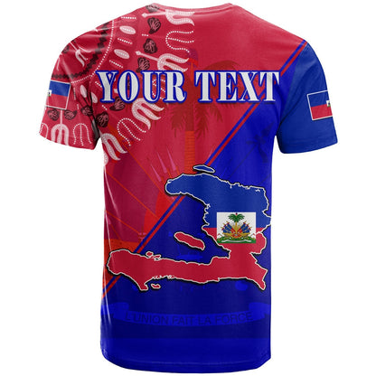 Custom Haiti T-Shirt Haiti Flag Dashiki Simple Style Graphic Tee