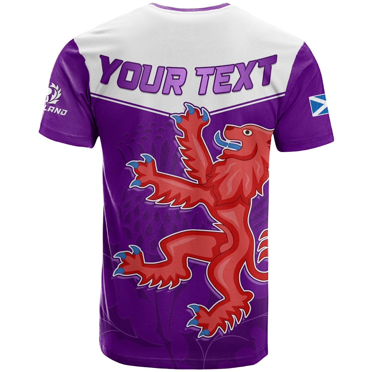 Custom Scottish Rugby T-Shirt Map Of Scotland Thistle Purple Version Graphic Tee