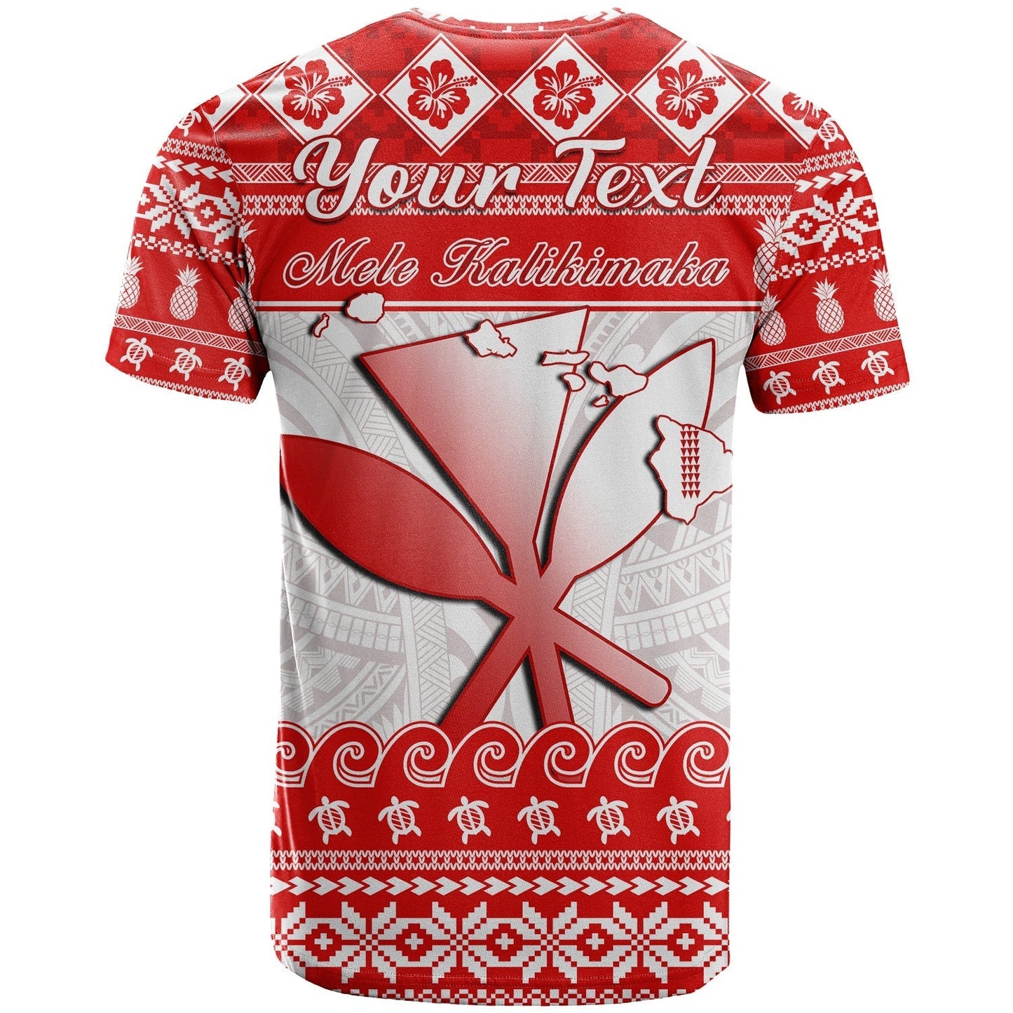 Custom Hawaii Christmas T-Shirt Kanaka Polynesian Santa Claus Mele Kalikimaka Graphic Tee