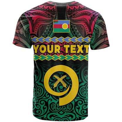 Custom Shefa Province T-Shirt Vanuatu Pig Tusk Polynesian Flag Style Graphic Tee