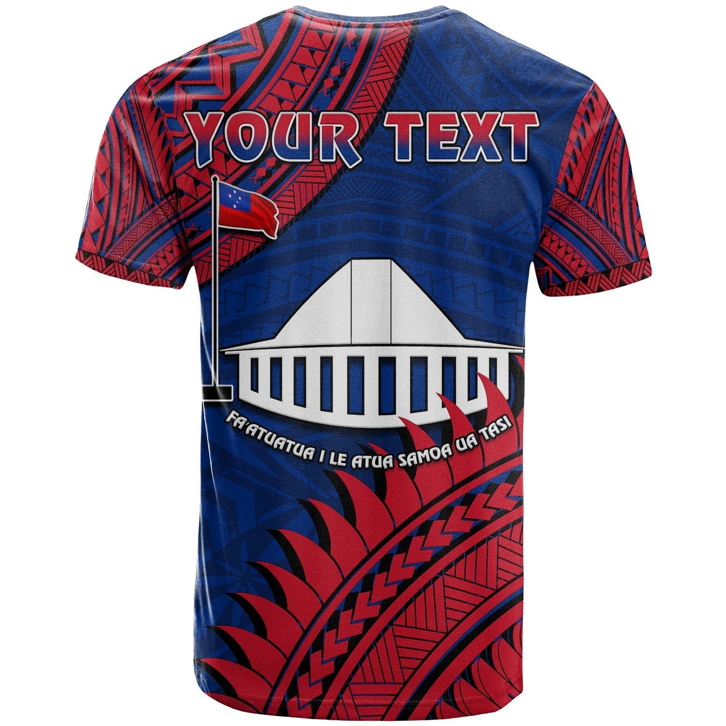 Custom F.A.S.T Samoa T-Shirt Samoan Coat Of Arms Polynesian Pattern Graphic Tee