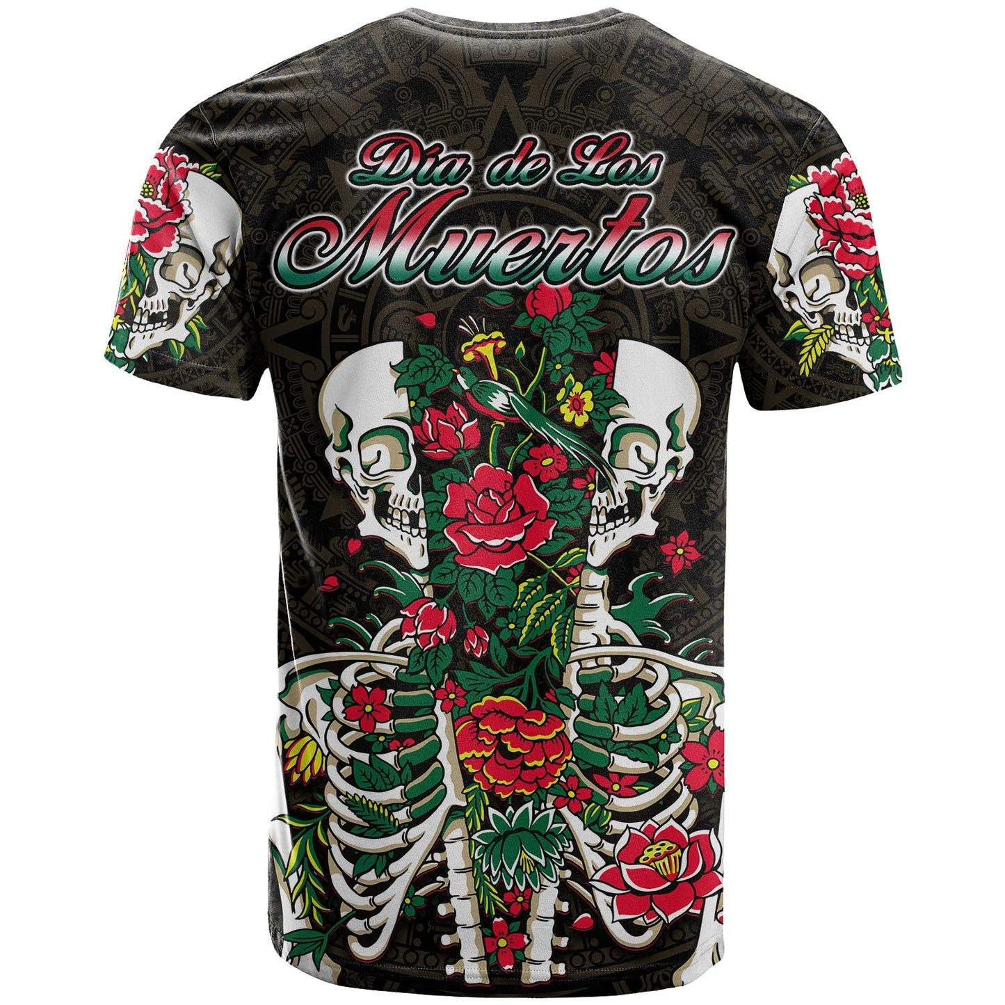 Mexico T-Shirt Floral Skull Dia De Los Muertos Graphic Tee