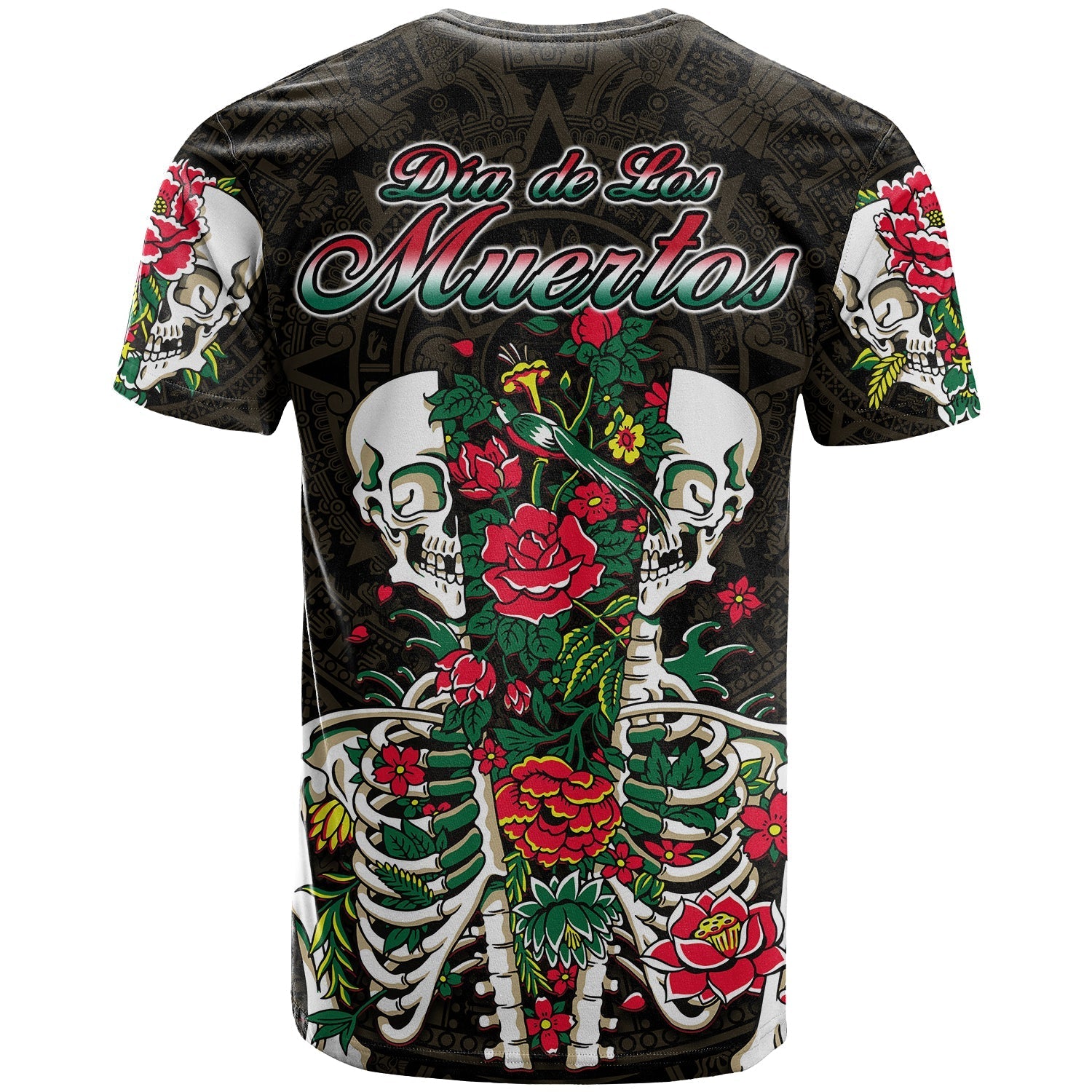 Mexico T-Shirt Floral Skull Dia De Los Muertos Graphic Tee