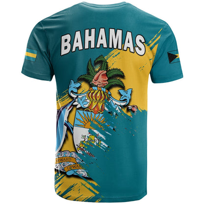 Bahamas T-Shirt Blue Marlin With Bahamian Coat Of Arms Graphic Tee