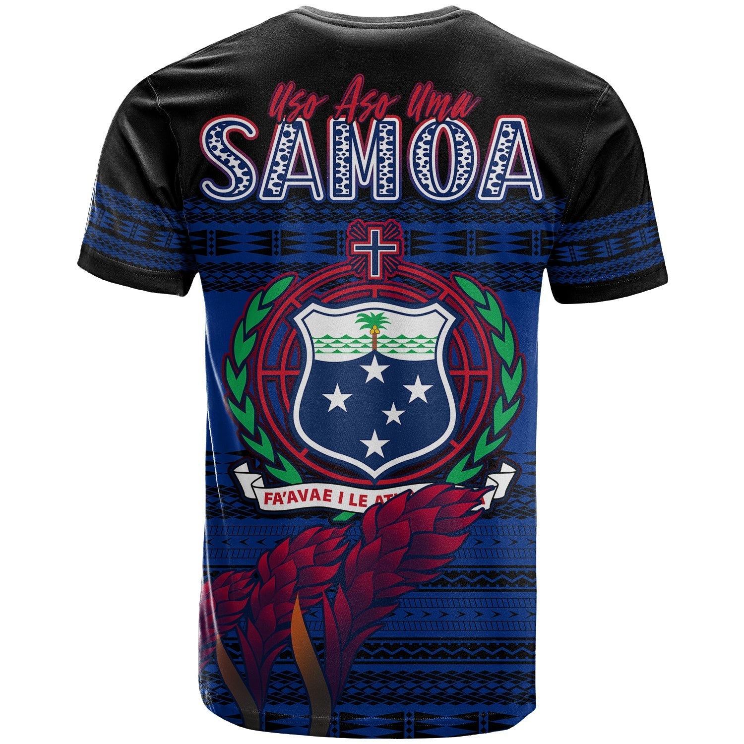 Toa Samoa Rugby T-Shirt Uso Aso Uma Go Champions Blue Graphic Tee