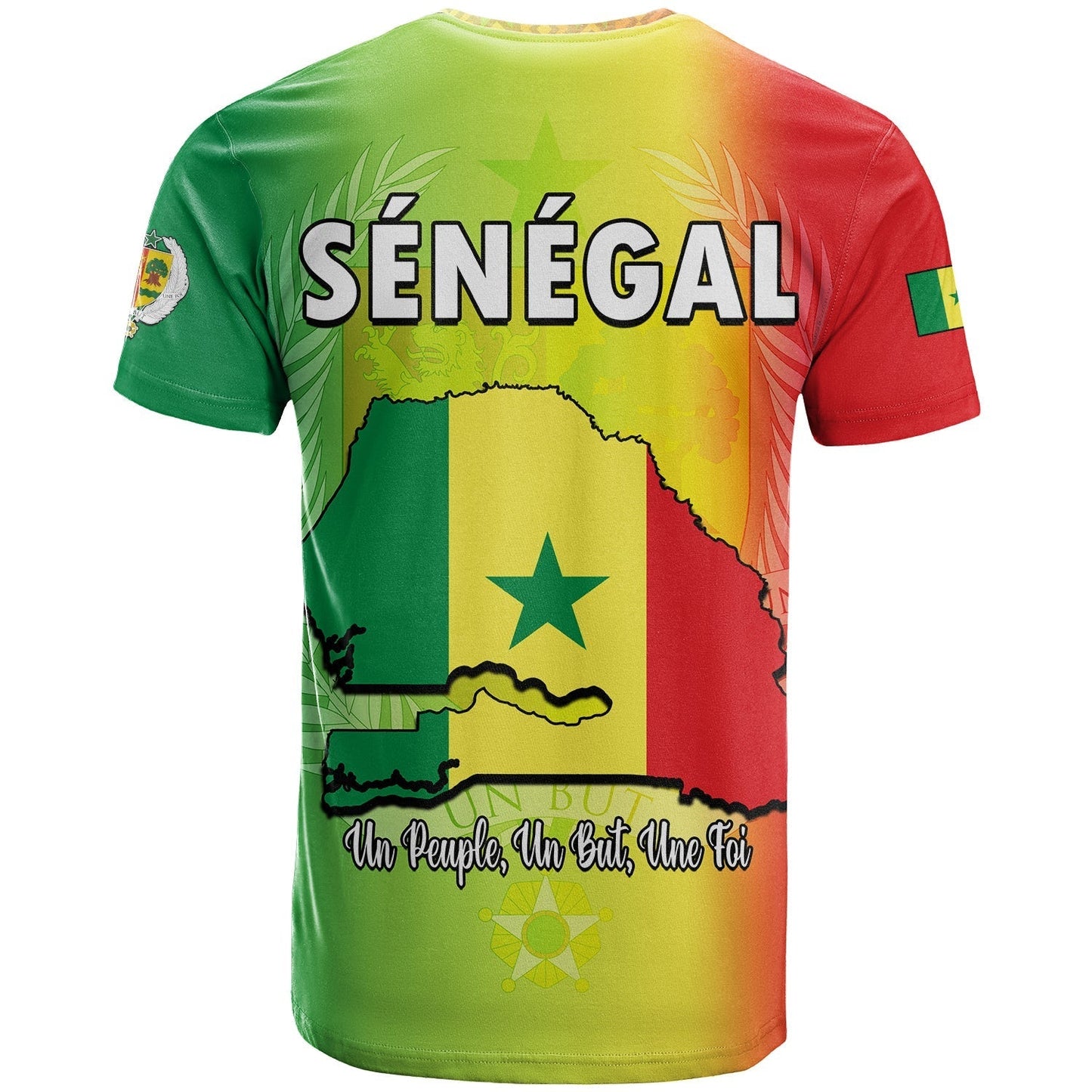 Senegal T-Shirt Lion With Senegal Map Reggae Style Graphic Tee