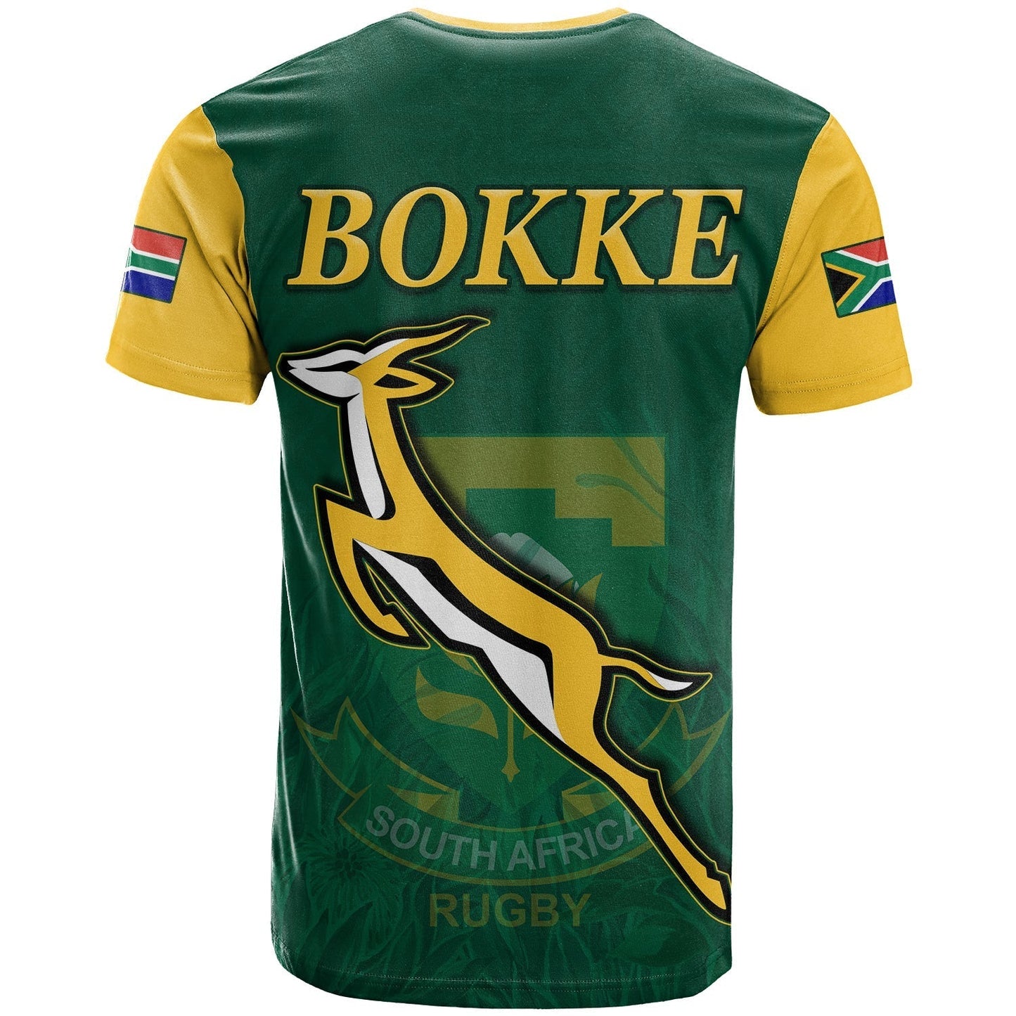 South Africa Rugby T-Shirt Springboks Champion Bokke African Pattern Go Bokke Graphic Tee