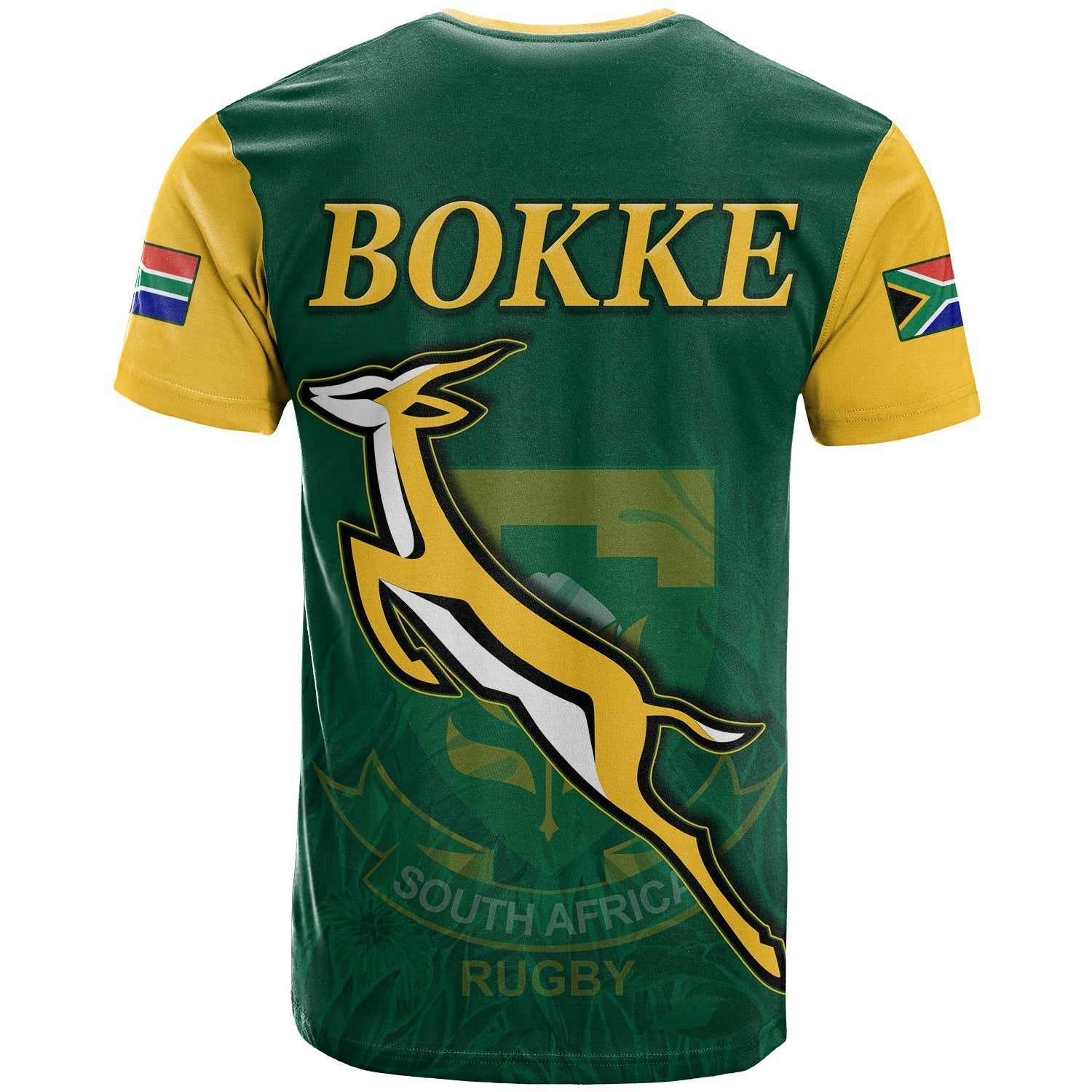 South Africa Rugby T-Shirt Springboks Champion Bokke African Pattern Go Bokke Graphic Tee