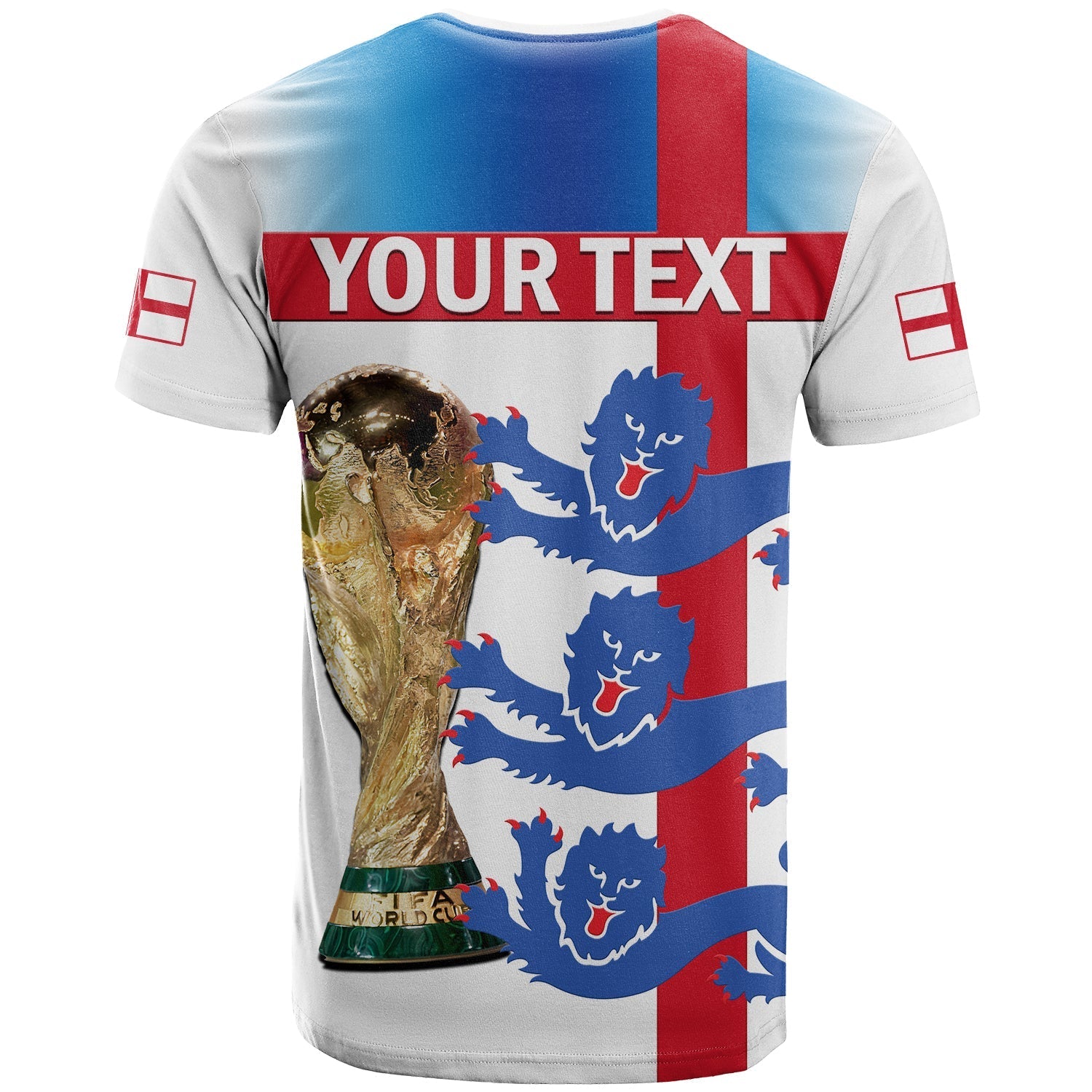 Custom England Football T-Shirt Three Lions Champions World Cup 2022 Graphic Tee