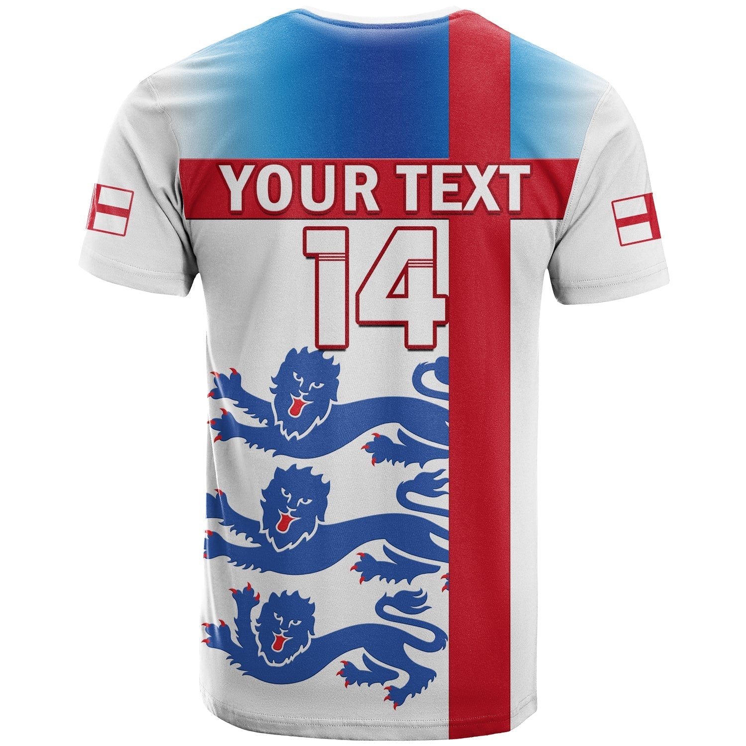 Custom England Football T-Shirt Three Lions Champions World Cup 2022 Graphic Tee