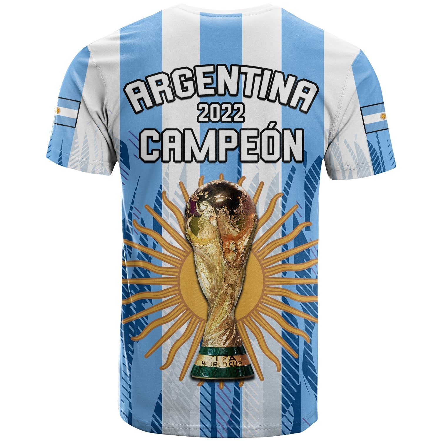 Argentina Football T-Shirt La Albiceleste Campeon Proud White 2022 Graphic Tee