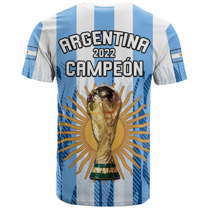 Argentina Football T-Shirt La Albiceleste Campeon Proud White 2022 Graphic Tee