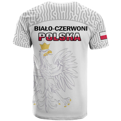Poland Football T-Shirt Polska World Cup 2022 White Graphic Tee