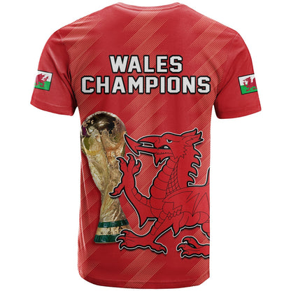 Wales Football T-Shirt Cymru Champions World Cup 2022 Graphic Tee
