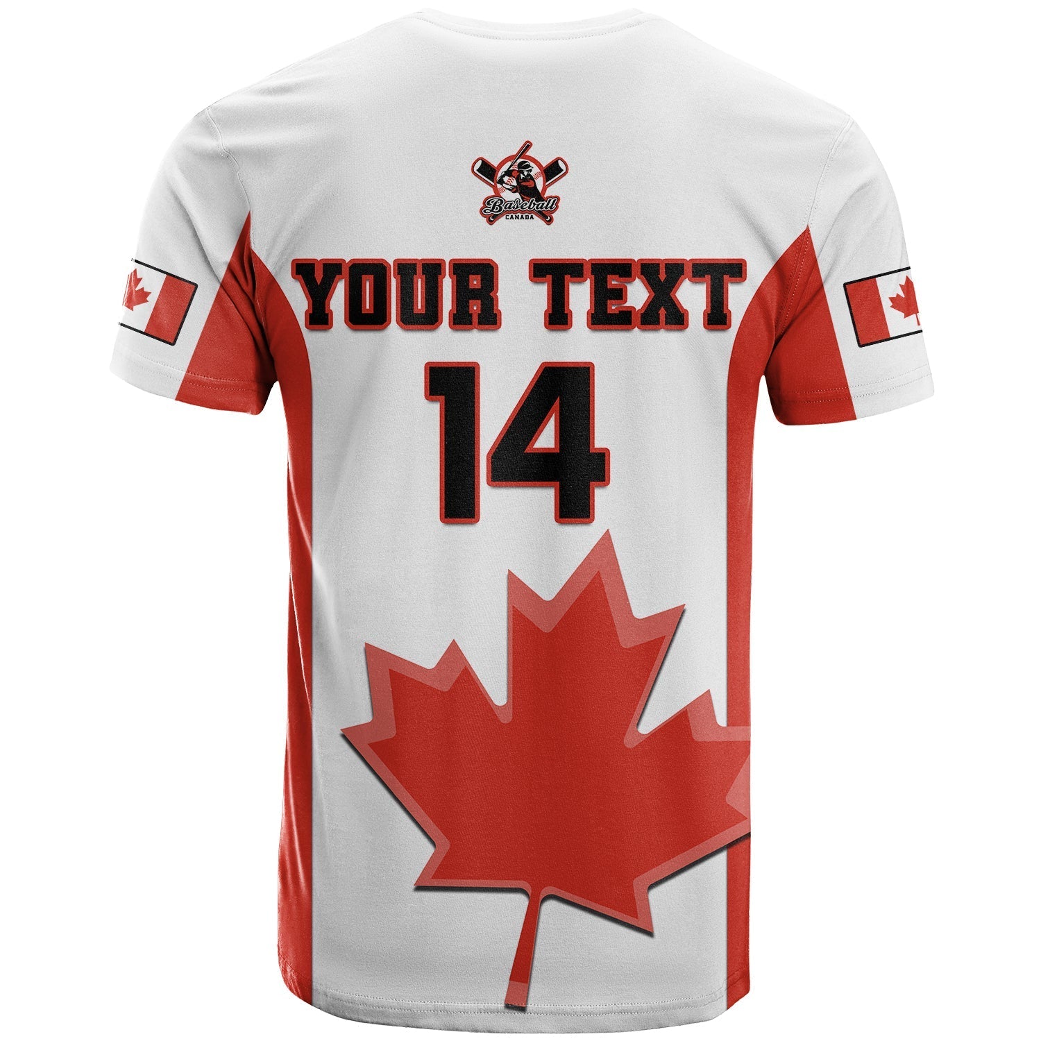 Custom Canada Baseball T-Shirt Canadian Maple Leaf Sporty Graphic Tee