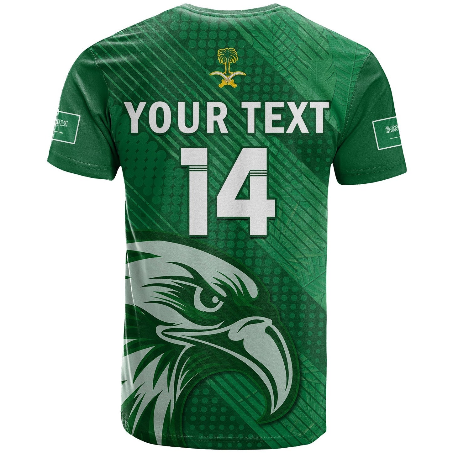 Custom Saudi Arabia Football T-Shirt Green Falcons World Cup 2022 Graphic Tee