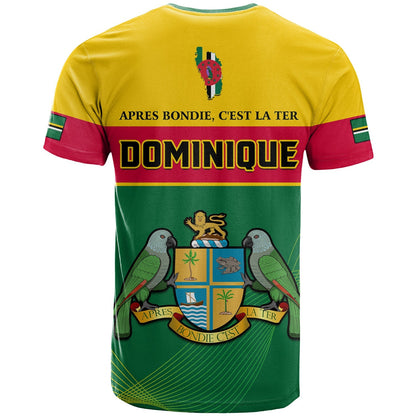 Dominica T-Shirt Dominican Coat Of Arms With Map Graphic Tee