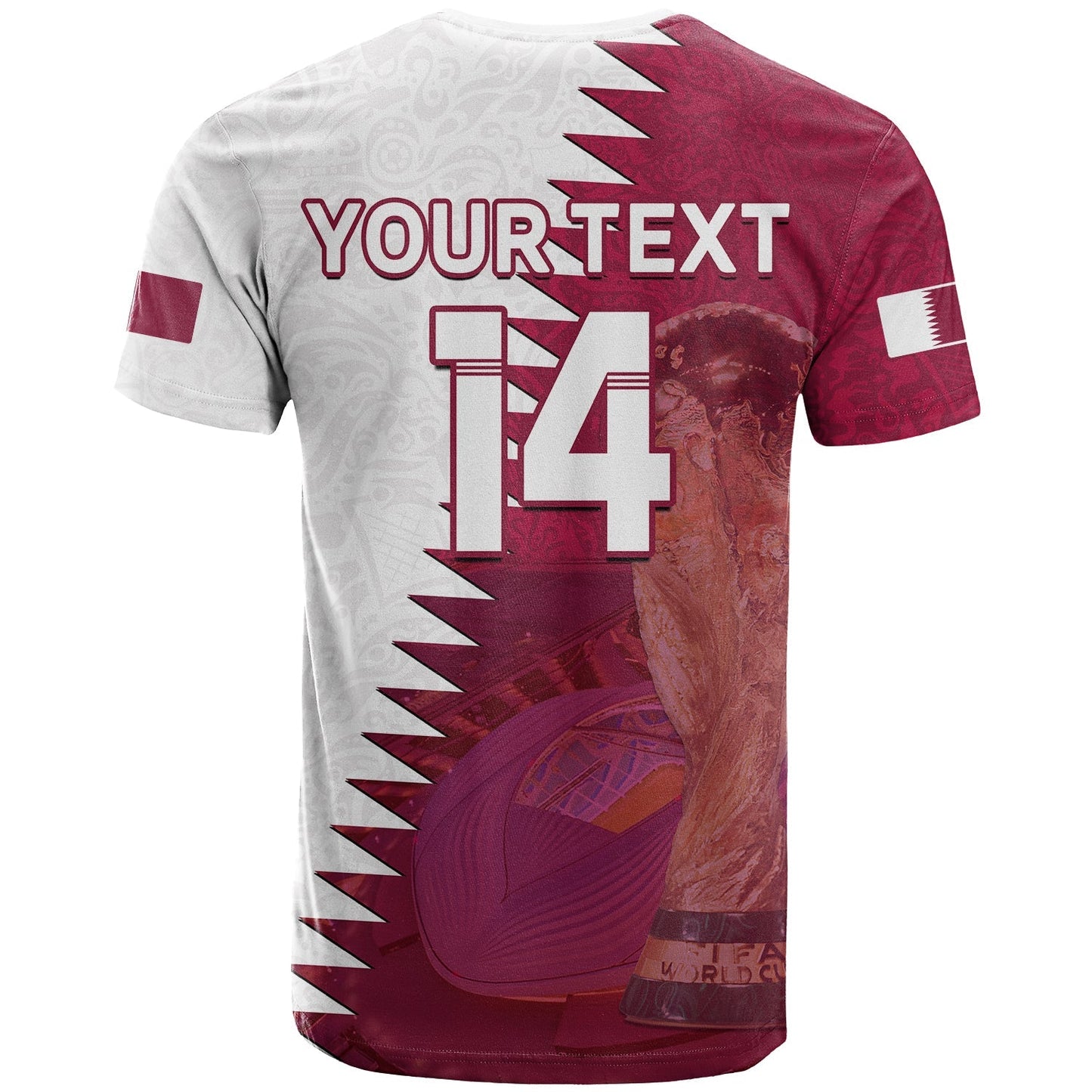 Custom Qatar Football T-Shirt Champions Qatari Al Janoub Stadium WC 2022 Graphic Tee