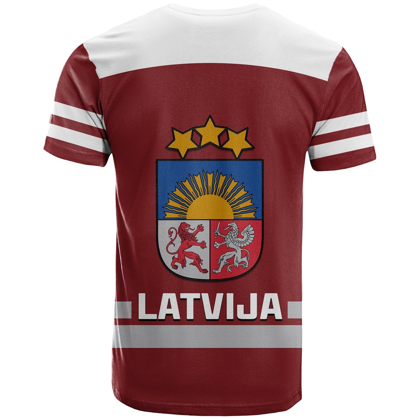 Latvia Hockey T-Shirt Red Sporty Style Graphic Tee