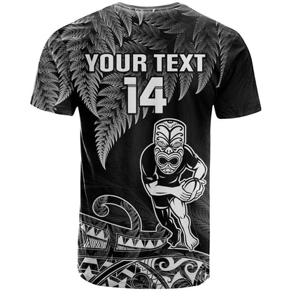 Custom New Zealand Silver Fern Rugby T-Shirt All Black Koru Maori Graphic Tee