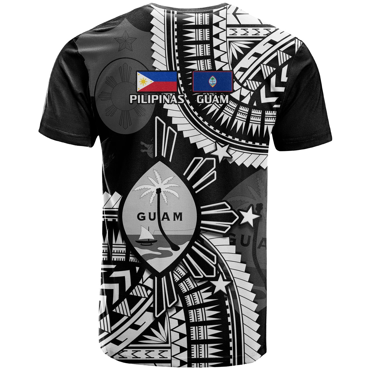 Guam and Philippines T-Shirt Guaman Filipinas Together Black Graphic Tee