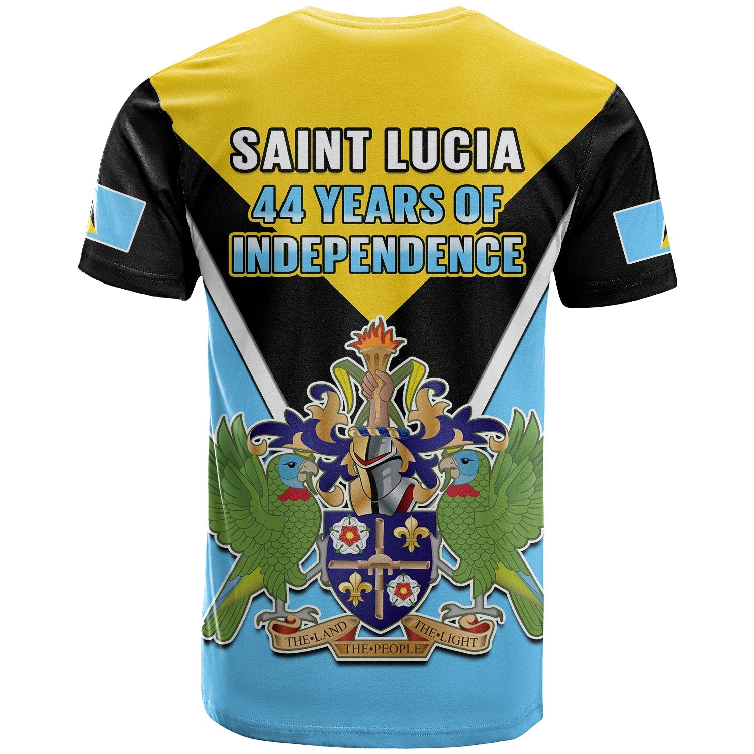 Saint Lucia T-Shirt Happy 44 Years Of Independence Graphic Tee