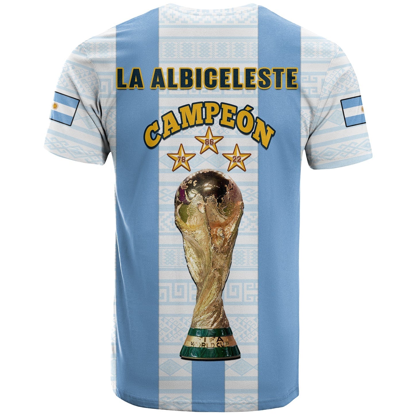 Argentina Football T-Shirt World Cup La Albiceleste 3rd Champions Proud Graphic Tee